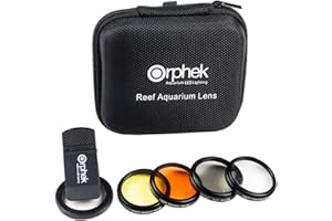 ORPHEK AQUARIUM LED LIGHTING Orphek Coral Lens – Kit for All Smartphones – 4 Lens Included: Macro, CPL 37mm Polarized, 15,000k Orange, 20,000k Yellow – Universal Phone Clip – Lens Made of Glass – for Better Photography