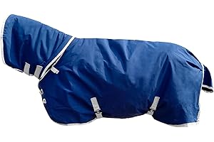 AQINGR Horse Blanket Winter Waterproof,220g Warm Cotton Filling Liner 1200D Premium Turnout Horse Blanket,Medium Weight Waterproof Blanket 145cm