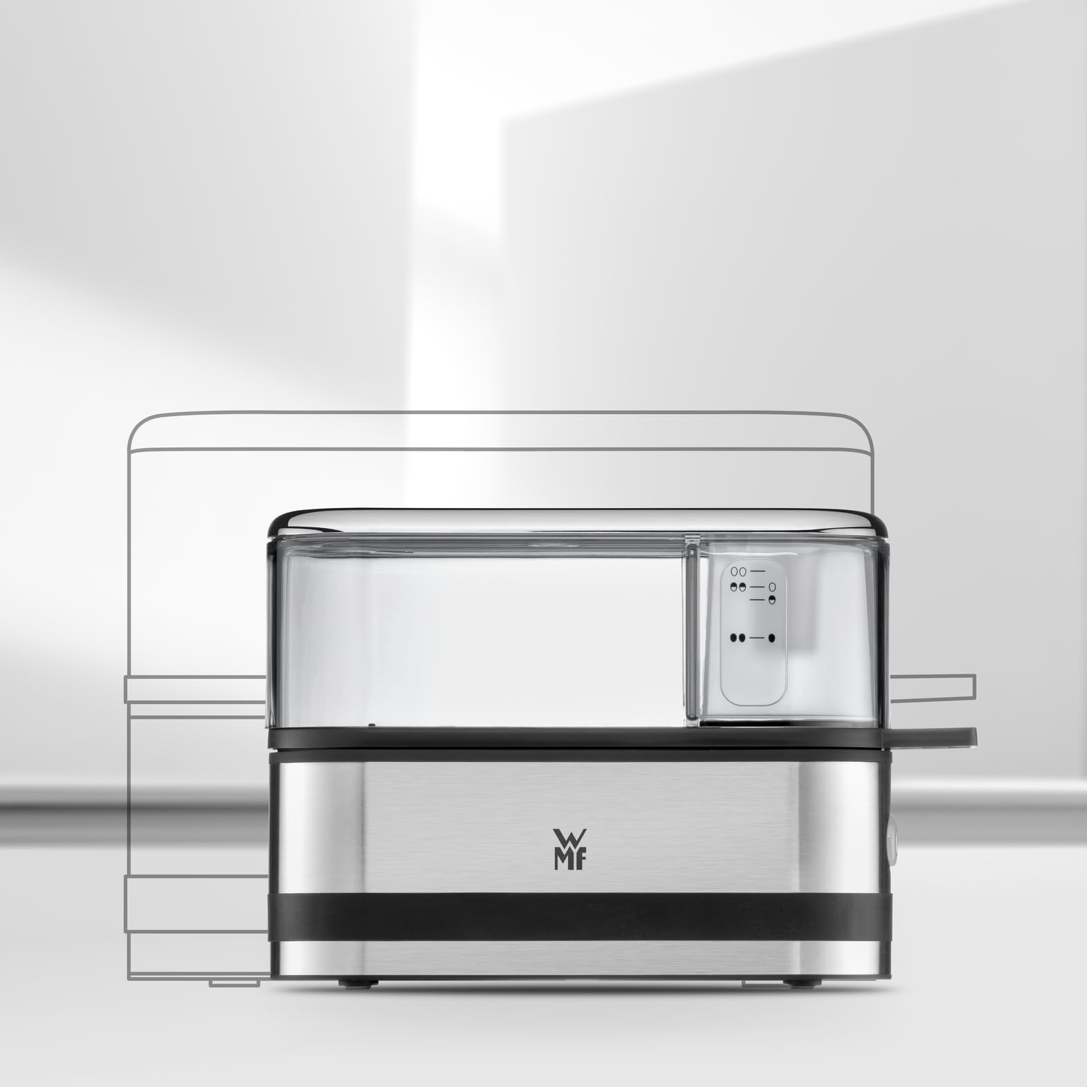 WMF Küchenminis Eierkocher aus Cromargan, kocht 1–2 Eier optimal weich, mittel oder hart, einfache Einstellung für optimal Ergebnisse, 250 W, Messbecher, Eipick, platzsparendes Design 2