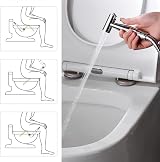 GRIFEMA Hand-Held Bidet Sprayer Solid Brass Shattaf with Wall Holder view 6
