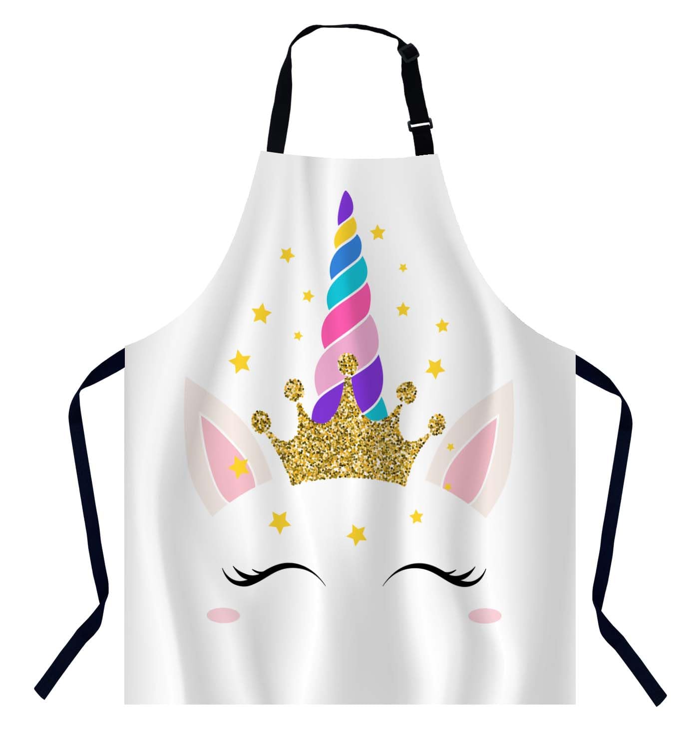 BGBDEIA Unicorn Queen Magic Eyes Eyelashes Kitchen Apron for Women Men, Unisex Adjustable Cooking Apron, Waterproof Apron for Home Kitchen, Restaurant, Coffee House