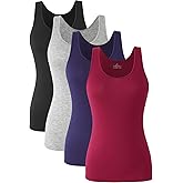 Orrpally Basic Tank Tops for Women Undershirts Tanks Top Lightweight Camis Tank Tops 4-Pack