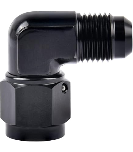 Podavelle Black Anodized Aluminum Adapter - 4AN Female Flare Swivel To 1/8 NPT Male Straight Fitting - View #6