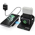 Quezqa X-Twins Wireless Charging Dock – 3 in 1 Wireless Charging Station – Detachable Fast Charging Pad for Apple Watch AirPo
