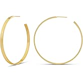 Amazon Essentials 14K Gold Plated Square Edge Hoop