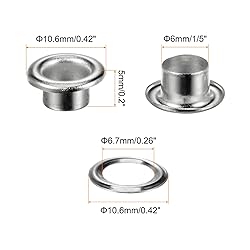 HARFINGTON 200 Set Color Round Grommets 6mm