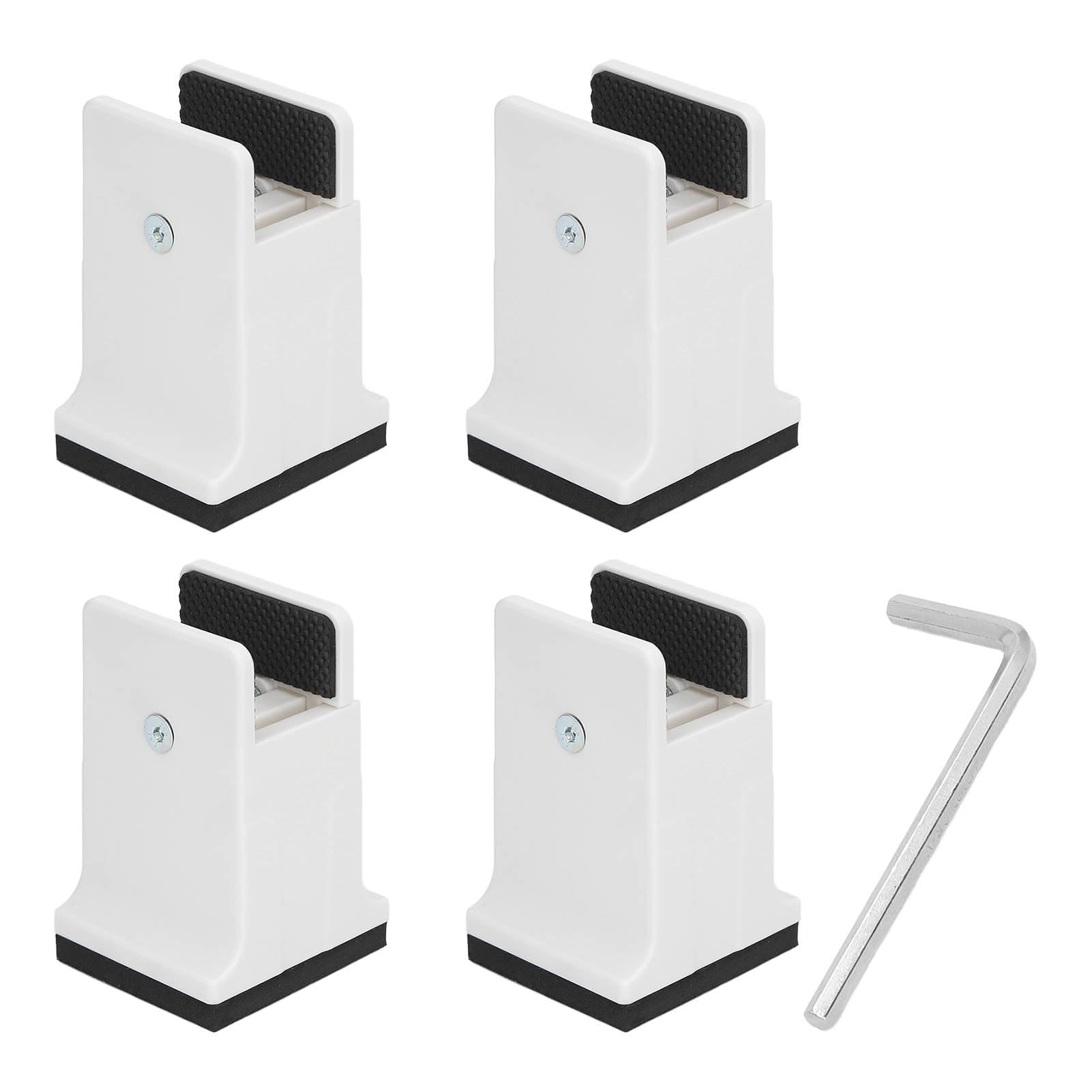 Cocoarm Furniture Risers 4pcs Rubber Risers for Table Sofa Bed, Bed Risers Added Height for Extra Storage Space and Flexibility Furniture Leg Risers with Adjustable Screw Clamp (White)