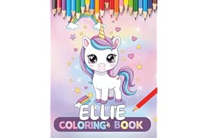 Ellie personalized coloring book: Ellie personalized gifts for girls – 30 Unique Designs Unicorns Coloring Book for Kids