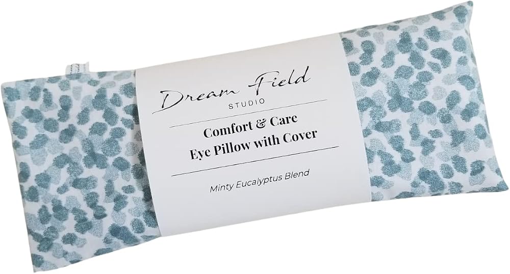 Mint Eucalyptus Eye Pillow with Cover, Flaxseed Fill | Sea Glass | Eucalyptus & peppermint aromatherapy blend; soft removable