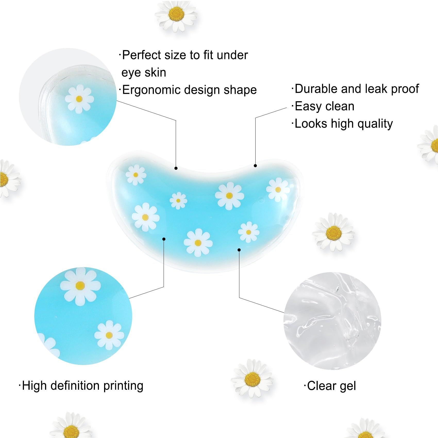 Gel Ice Pack Reusable Cooling Eye Pads and Under Patches,Eye Hot Cold Treatment for Redness,Pain Relief Relax