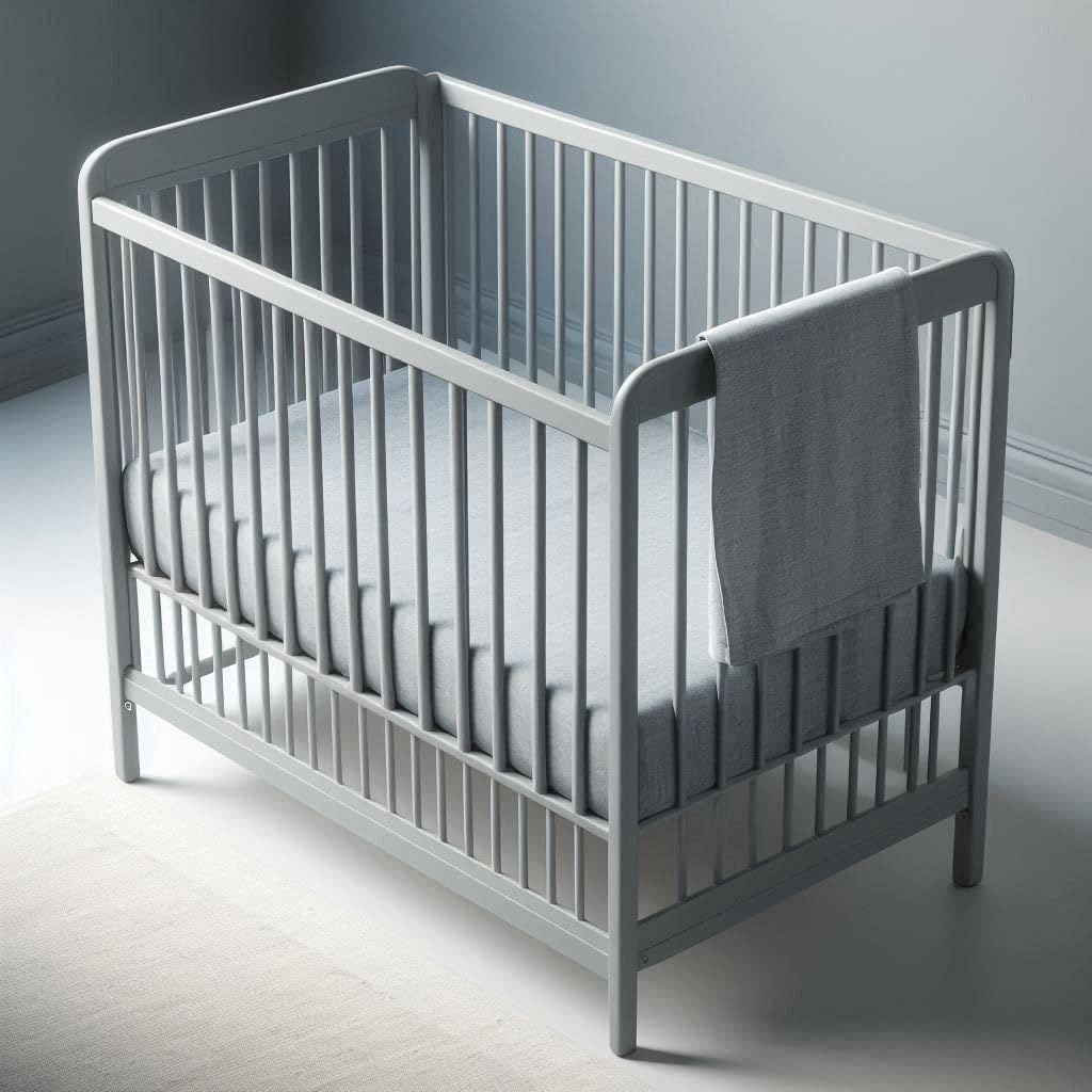 Callowesse 2-Pack Crib Fitted Sheets 94cm x 40cm, Organic Cotton Baby Bedding, Elasticated Edges for Snug Fit. Grey
