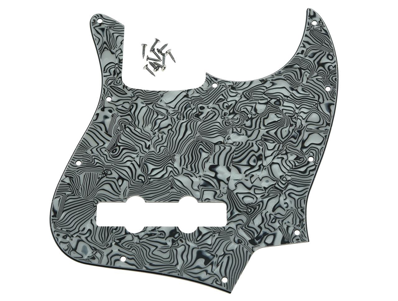 Dopro Jazz Bass J Bass Pickguard for USA/Mexican 4 String FD Jazz Bass Black/White Shell
