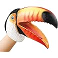 Gemini&Genius Toucan Hand Puppet for Kids Swimming Pool Beach Bathing Toys Soft Rubber Realistic Birds Puppets Action Figure Wild Animal Role Play Toys(Yellow)