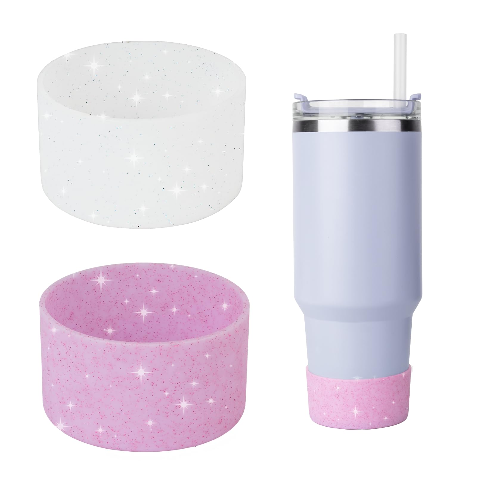 Photo 1 of 2 PCS Silicone Boot for Stanley - Water Bottle Accessories Protector Cup Bottom Cover for 40oz