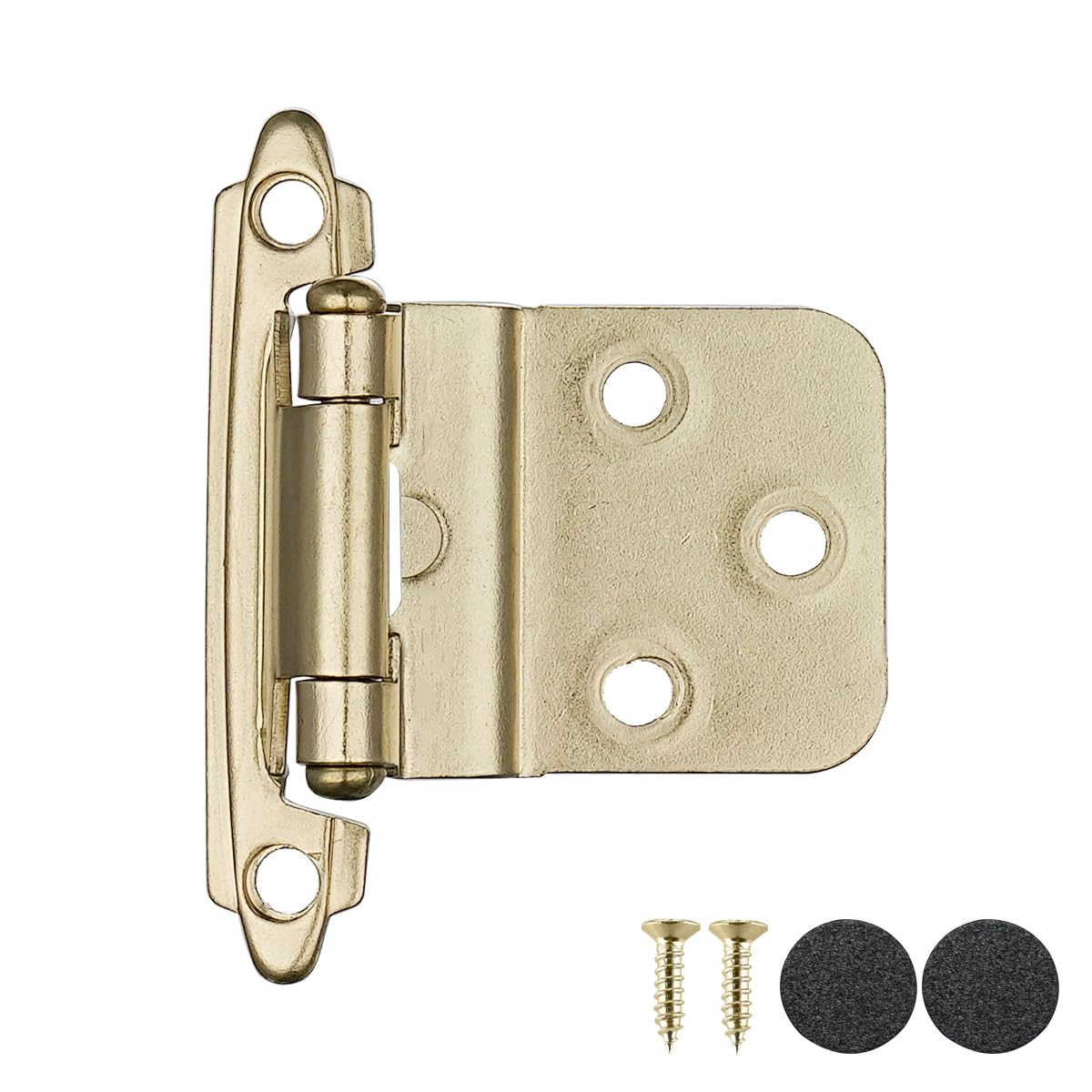 Photo 1 of JQK 3/8 Inch Inset Cabinet Door Hinges Gold, 50 Pack 25 Pairs Flush Face Mount Cupboard Self-Closing Kitchen Cabinet Hardware Hinges, CH201-BG-P50