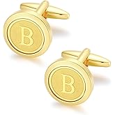 GWD Initial Cufflinks for Men Classic Cuff links Mens Letter Shirts CuffLinks Wedding Gift