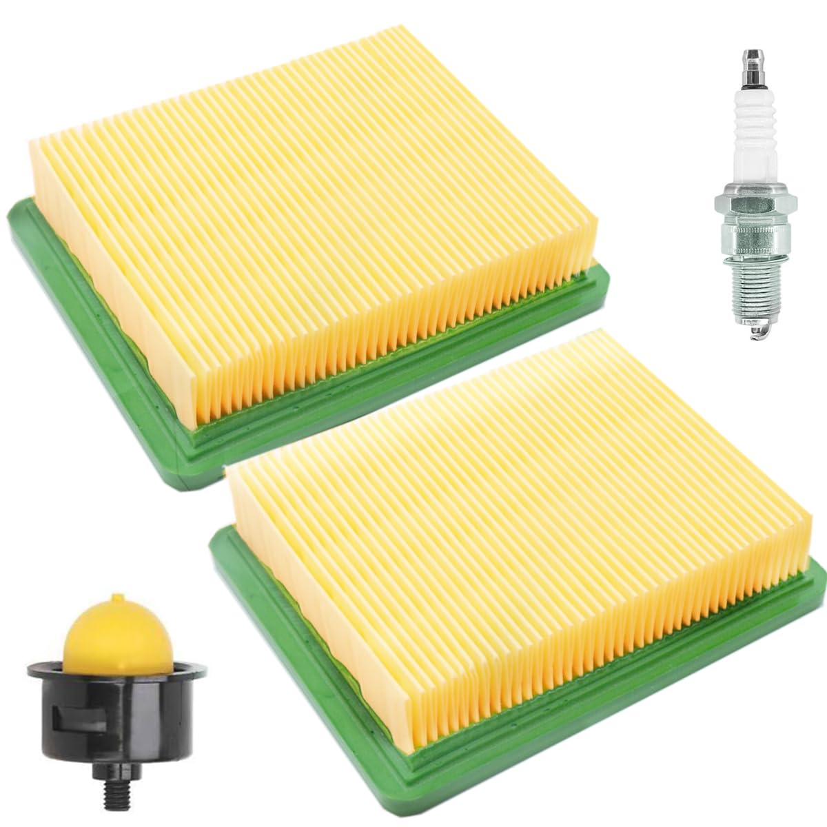 ZAMDOE Air Filter for Fuxte FX-RM 5.5 5.0 FX-RM1855 FX-RM1860 FX-RM2055 FX-RM2060 FX-RM2060PRO FX-RM2060S FX-RM20SA60 Lawn Mower Parts 4260249446175 / RM1850E1004, with Spark Plug Primer Pump Bulb