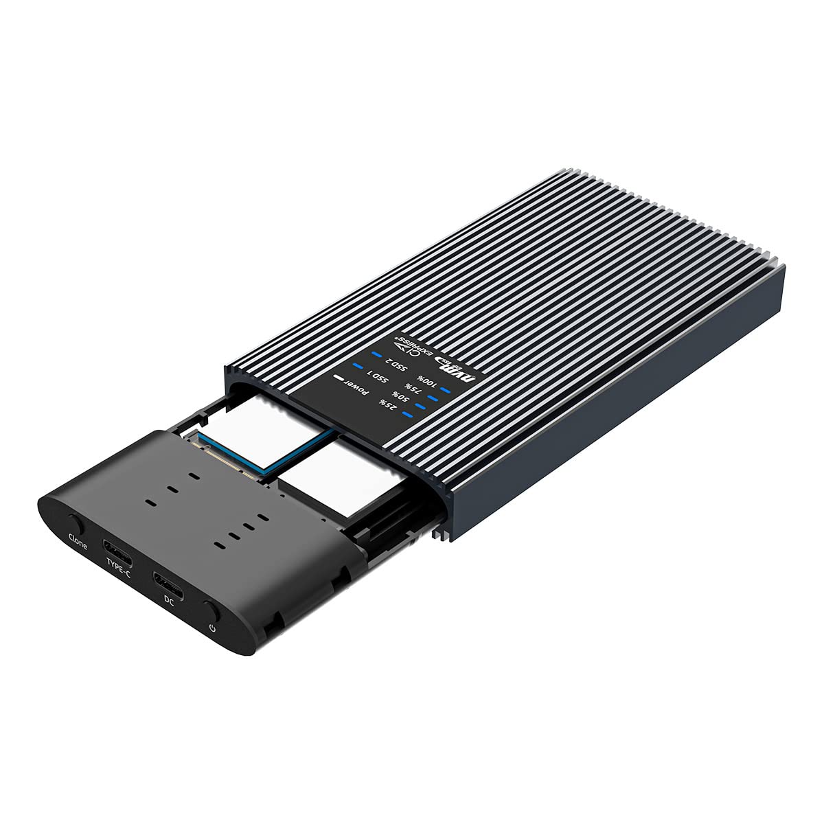 ISHEEP NVMe AHCI M.2 SSD Duplicator Enclosure, USB3.2 Type C 20Gbps Clone Docking Station, for M.2 SSD 2230/ 2242/ 2260/ 2280, Support One Key Cloner Copy Function (K2022P)