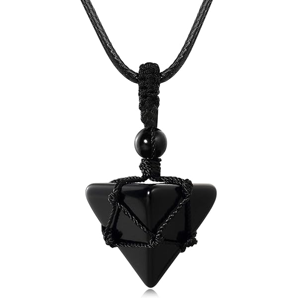 Jovivi Crystal Necklace For Men Women Adjustable Rope Hexagonal Point Opalite Pendant Necklaces Gemstone Jewelry