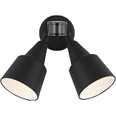 Generation Lighting 2-Light 12.5-Inch Adjustable Flood Light in Black | Wet-Rated Aluminum Fixture with Matching Shade, an Exterior Lighting Fixture and Outdoor Lamp for Home Security or Driveway