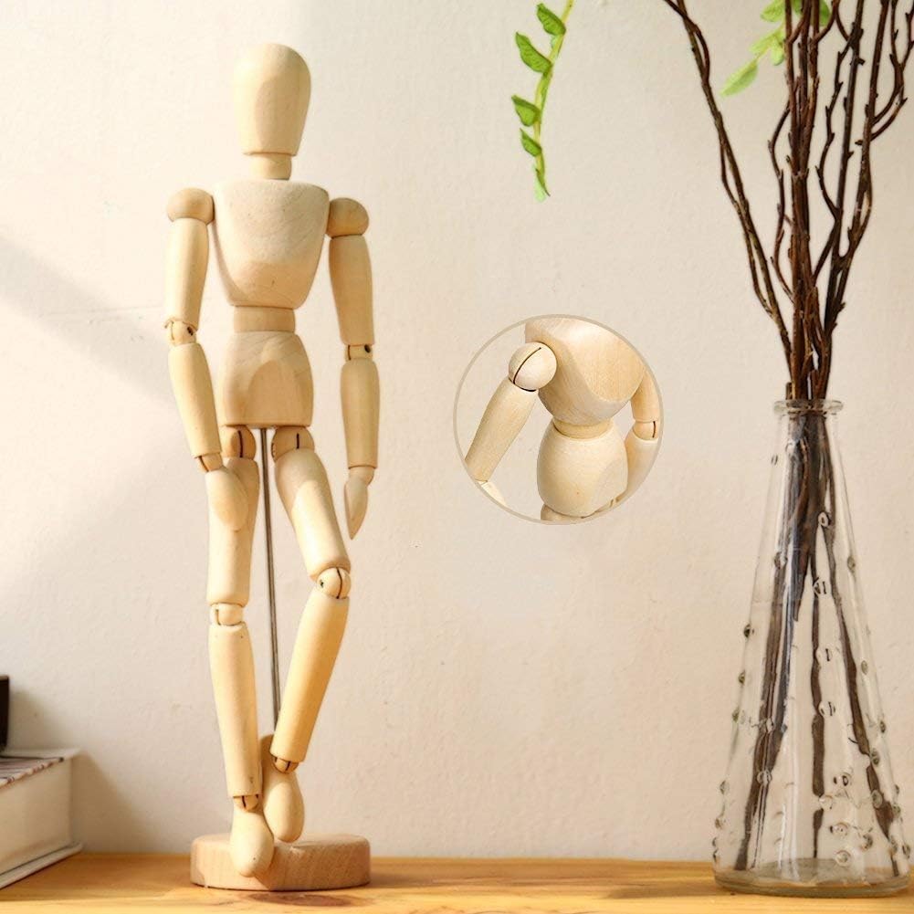 Glimpse Wooden Human Art posable Drawing Flexible Joints Mannequin Manikins Figures Doll Model