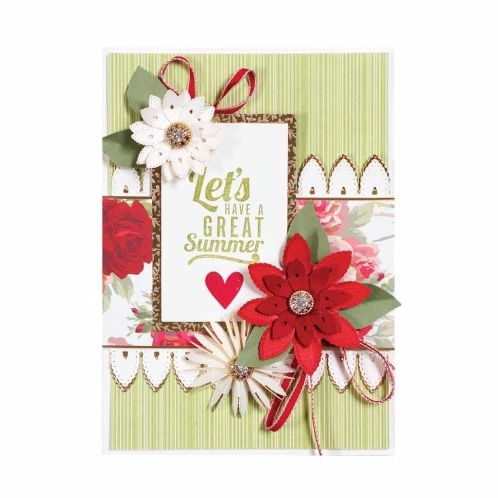 Spellbinders Lilly Pearl Flat Fold Flower/Border Shapeabilities Die, Metal, Brown, 19.5 x 12.4 x 0.2 cm