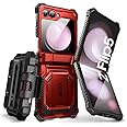 i-Blason Armorbox Series for Samsung Galaxy Z Flip 5 Case (2023) with Built-in Screen Protector & Kickstand & Belt Clip, Full-Body Rugged Case for Z Flip 5 with Hinge Protection (Ruddy)