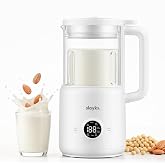 Olayks 8-in-1 Nut Milk Maker Machine, Soy Milk Maker with 12 Blades, 20oz | auto keep warm, 18 hours delay start, self-clean for homemade oat, almond milk, plant based milk, boil water