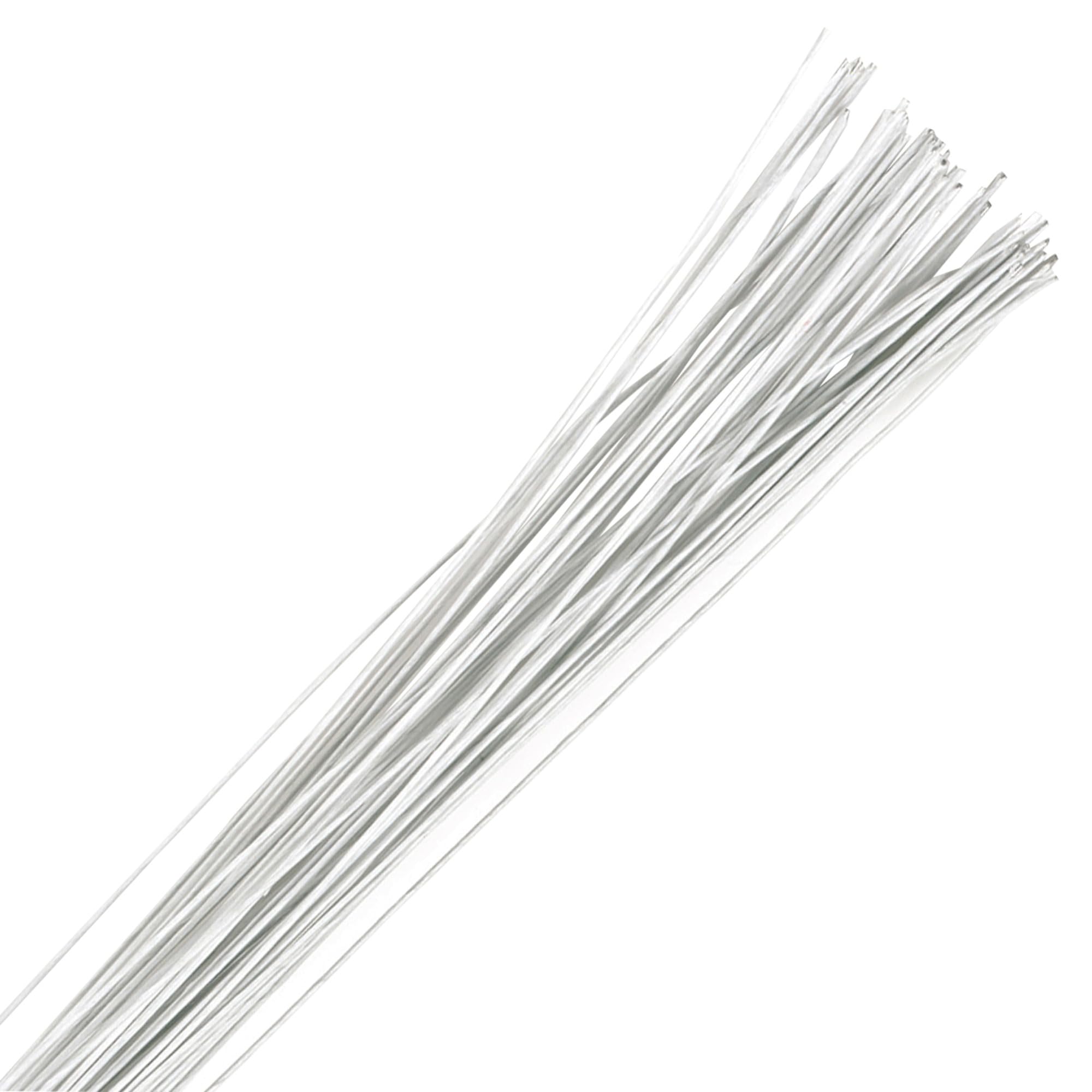 Culpitt 24 Gauge White Florist Wires, Paper Covered Wire For Cake Decorating, Sugar Flowers, Sprays, 36cm x 50 Pack
