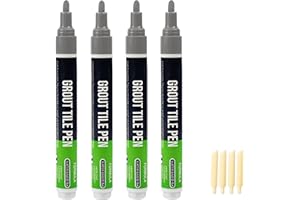 Grout Pen Repair Pen Light Gray, 4PCS IMULGY Tile Grout Pen Waterproof Restore for Floor Bathrooms
