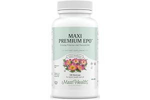 MAXI HEALTH Maxi-Health Evening Primrose and Flax Seeds Oil Softgels - Vegan Omega 3 6 9 Supplements for Healthy Skin, Hair, and Joints - Kosher Certified, Organic Evening Primrose Oil Softgels, 180 Count