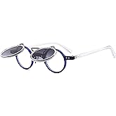 Kyiduo Retro Round Flip Up Sunglasses for Men Women Circle Glasses Vintage Steampunk Style