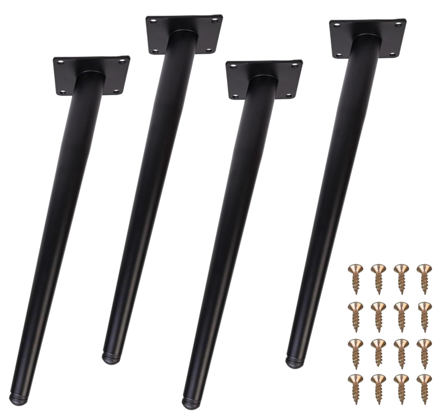 Zllzpzd Table Legs Metal Black,Slanted Furniture feet,Table Legs Metal,Cone Furniture Legs, Dresser feet,Sofa feet,For Tables Sofas TV Cabinets Chairs Cabinets Replacement Cabinet feet.4 pieces 35 cm