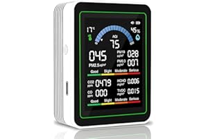 YISPK 10 in 1 Smart Air Quality Monitor Indoor,Carbon Monoxide Detectors,Co2 Detector,Professional Air Quality Test Kit with CO2 | CO | TVOC | HCHO | Temp | AQI | PM2.5 | PM0.3 | PM10