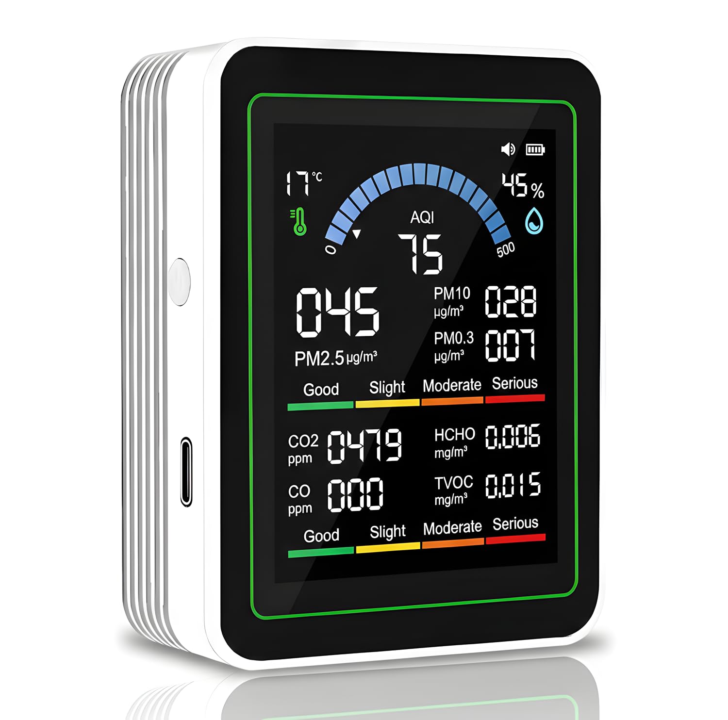Photo 1 of 10 in 1 Smart Air Quality Monitor Indoor,Carbon Monoxide Detectors,Co2 Detector,Professional Air Quality Test Kit with CO2 | CO | TVOC | HCHO | Temp | AQI | PM2.5 | PM0.3 | PM10