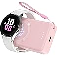 LVFAN for Samsung Galaxy Watch 7 Ultra Charger, 4000mAh Fast Charging Portable Power Bank Wireless Magnetic Charger for Samsung Galaxy Watch 7 Ultra 6 Classic 5 Pro 4 3, Active 2/1, Gear S4/3 - Pink