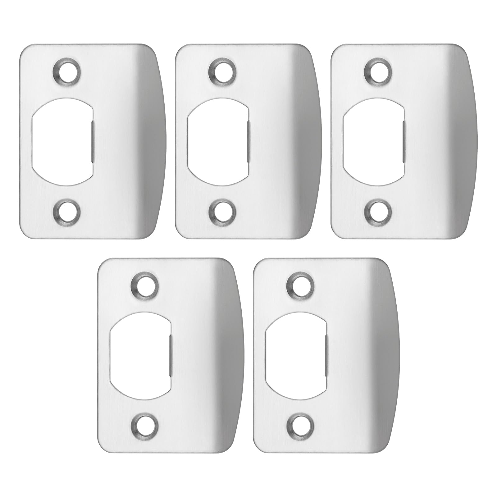 EMSea 5 Pcs D Shaped Door Latch Strike Plate Striker Keep Plate Stainless Steel Scratchplate Security Lock Door Lock Buckle Plate for Mortice Door Latch
