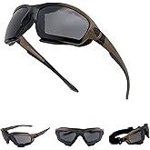 SOL PRO Powersports Glasses Safety Motorcycle Goggle, Anti-fog, Z87 Wrap around, Hunting, Riding, Mowing, Fit Men and Women