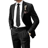 Retro Tweed Mens Suit Herringbone Slim Fit 2 Buttons Men's Jackets Sets Prom Wedding Jacket Blazer Pants Groom Tuxedo Set