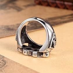 Silver Biker Ring 316L Stainless Steel Boxing