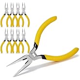 BOOSDEN 5" Mini Needle Nose Pliers for Jewelry Making, 10 Pack Pliers Bulk | Small Jewelry Pliers Set with Side Cutter, Fine Tip Precision Pliers for Electronics, Craft, Gripping, Beading, Classroom