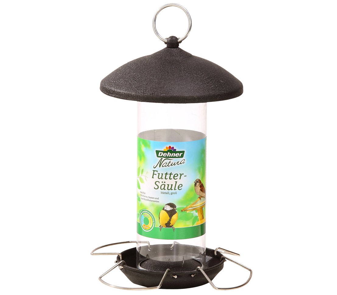 Dehner Natura Wild Bird Feeder, for Olive Stones, Seeds etc, Approximately 31 x 16 x 16 cm, Metal