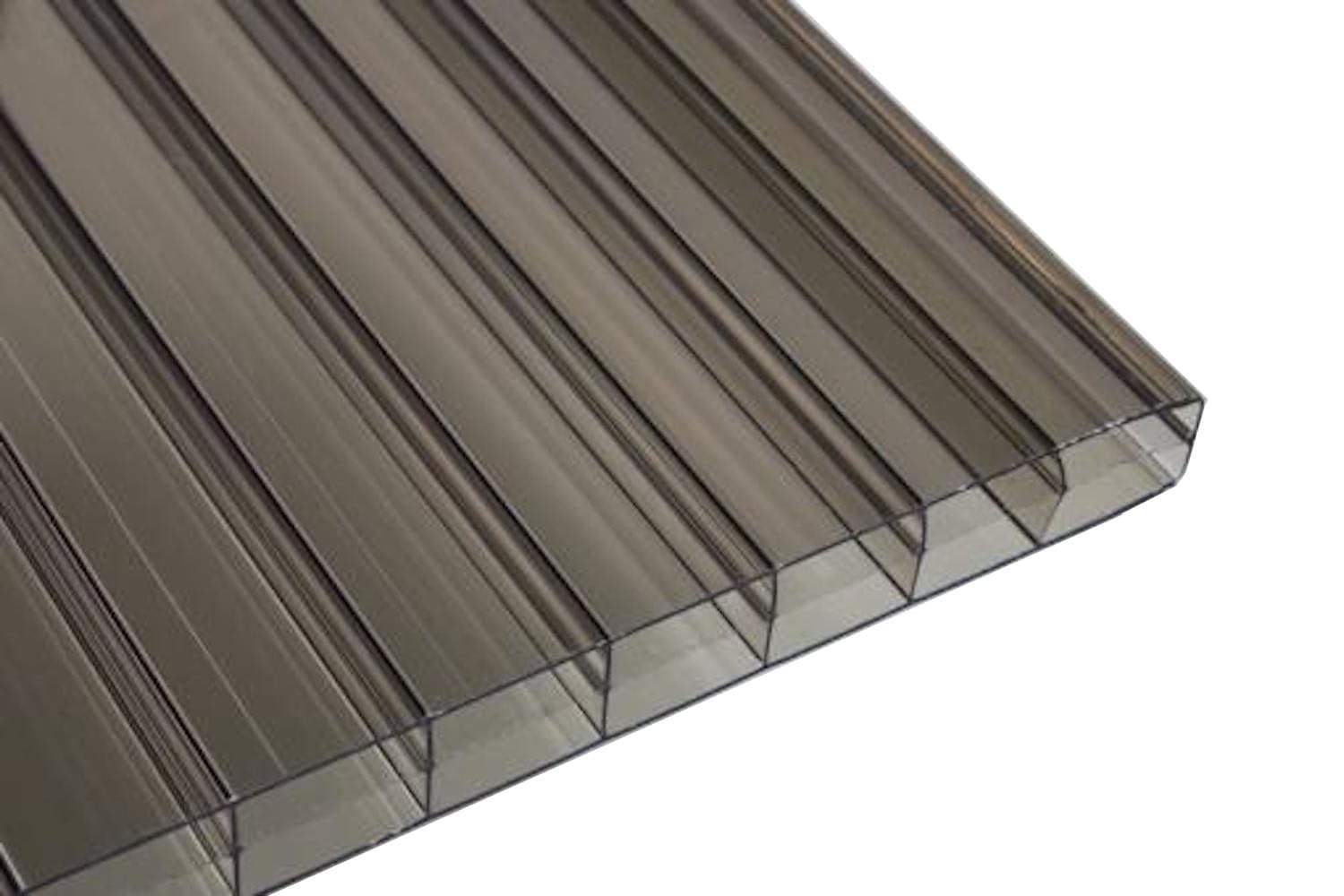 Photo 1 of ***FACTORY SEALED*** Falken Design Bronze Twin Wall Polycarbonate Panel - 12" x 24" x 3/8" (8mm) - UV Resistant Lightweight, Shatterproof Roof Sheet for DIY, Greenhouses, Sheds & Outdoor Use