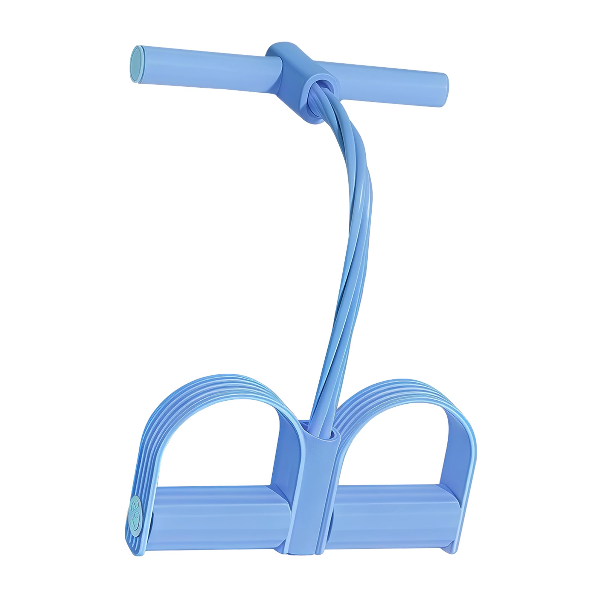 Photo 1 of ZUFUMI Multifunction Tension Rope - 6-Tube Elastic Pedal Resistance Band with Handle for Abdomen/Waist/Arm/Leg Stretching Slimming Training (Blue)