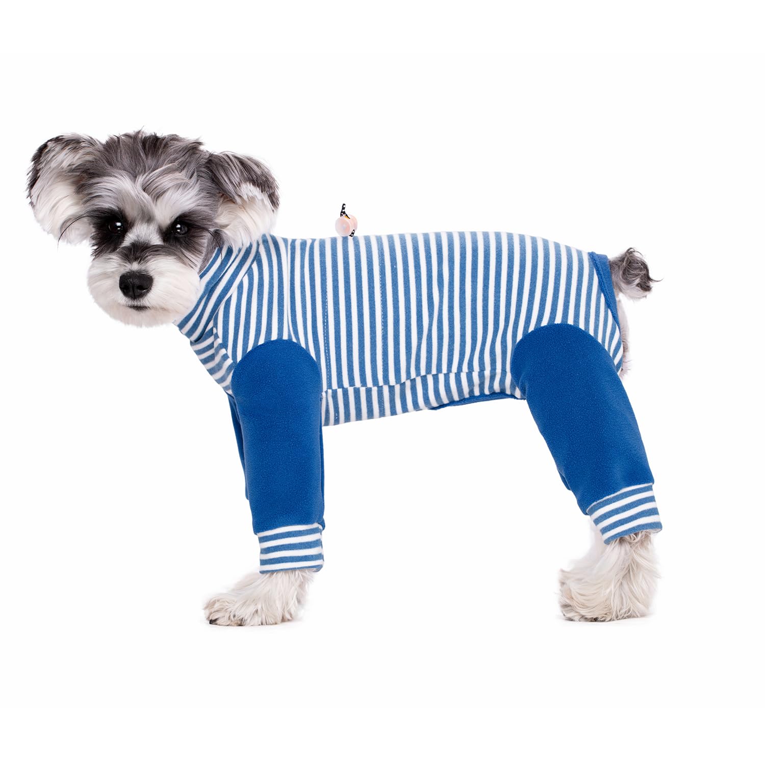 Small Dog Recovery Suit, Stripe Anti-Shedding Dog Pajamas Pjs, After Surgery Dog Jumpsuit, Dog Sweater Coat for Puppy Small Dog_XL(Blue)
