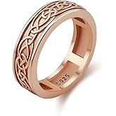 CRWENG Anxiety Rings for Women 925 Sterling Silver Celtic Spinner Ring Anxiety Relieve Fidget Jewelry for Women Size 7