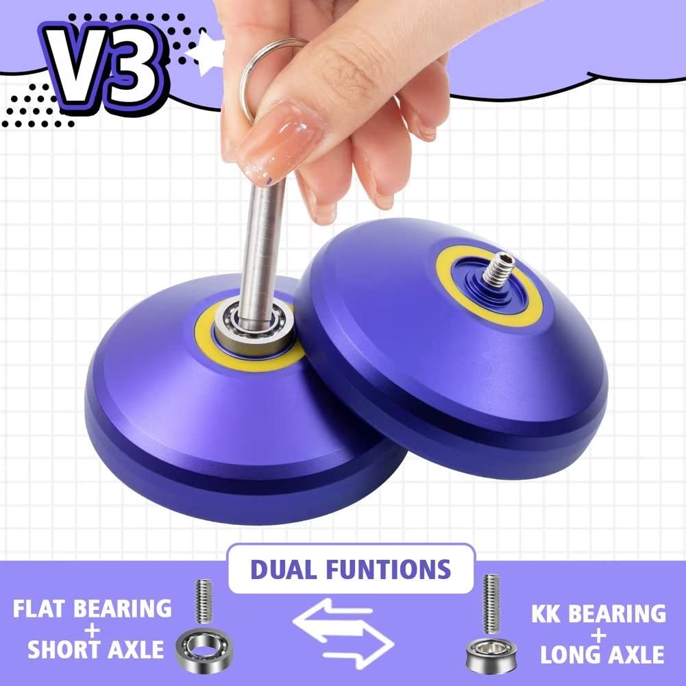 YOYO Replacement - 2 PCS Unresponsive Yoyo Bearing + 2 PCS Long Axle (12mm) + Yoyo Bearing Remover Tool