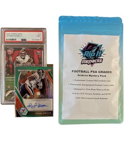 Amazon.com: PSA Football Graded Card Mystery Pack | PSA Graded Football Card  + 1 Sealed Pack of Cards | Grade 8+ Guaranteed