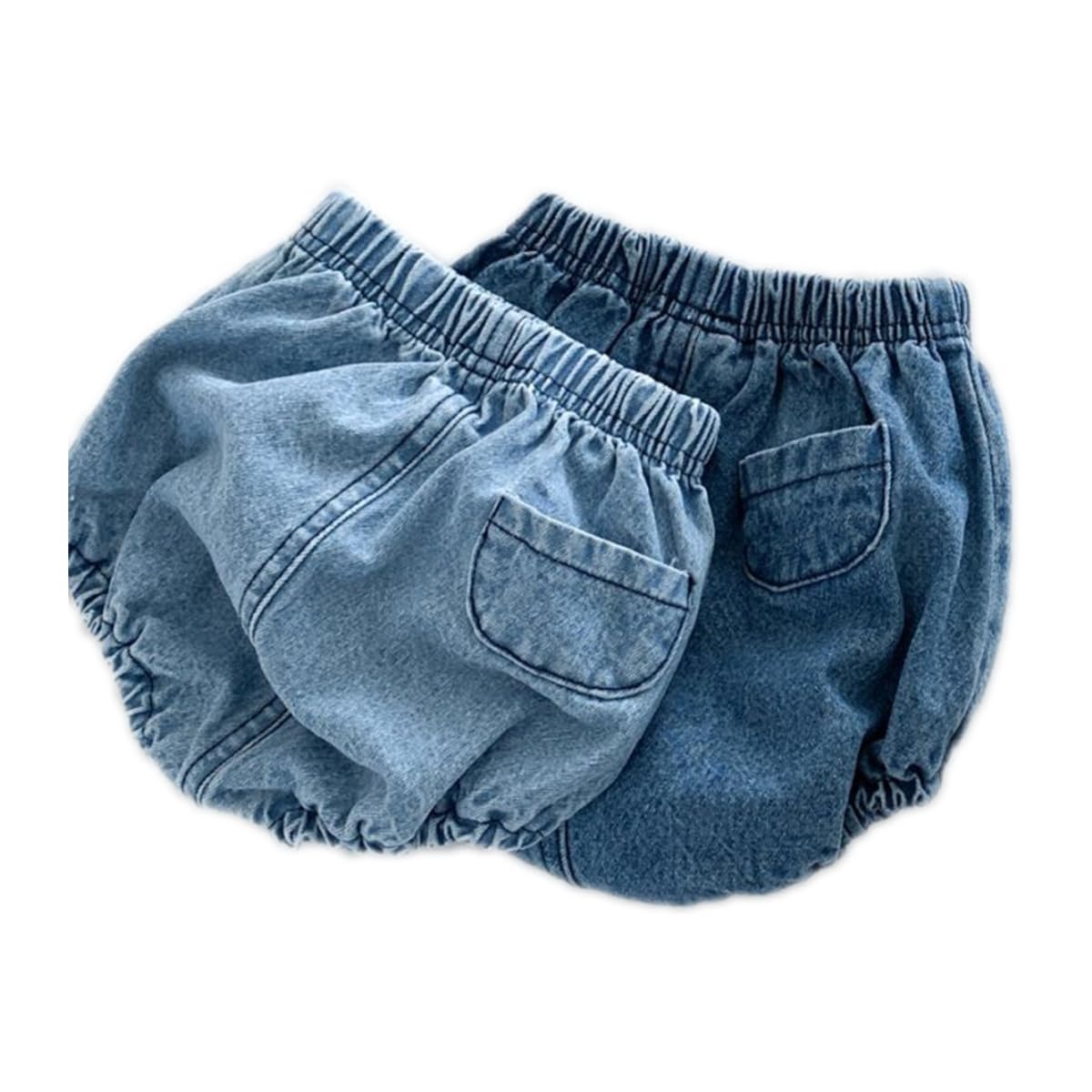 Photo 1 of Colorful Childhood Toddler Denim Bloomers Shorts Baby Girls Boys Loose Harem Shorts 2pcs (2Colors, 3-6 Months)