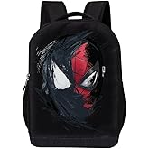 Marvel Comics Spiderman Backpack - Into The Spider-Verse Black Knapsack 16 inch Mesh Padded Bag (Spider Game)